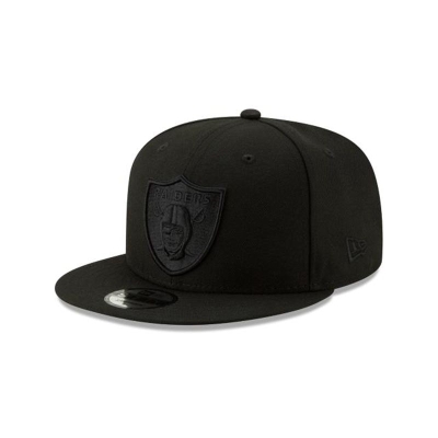 Black Las Vegas Raiders Hat - New Era NFL Basic Black On Black 9FIFTY Snapback Caps USA5138276